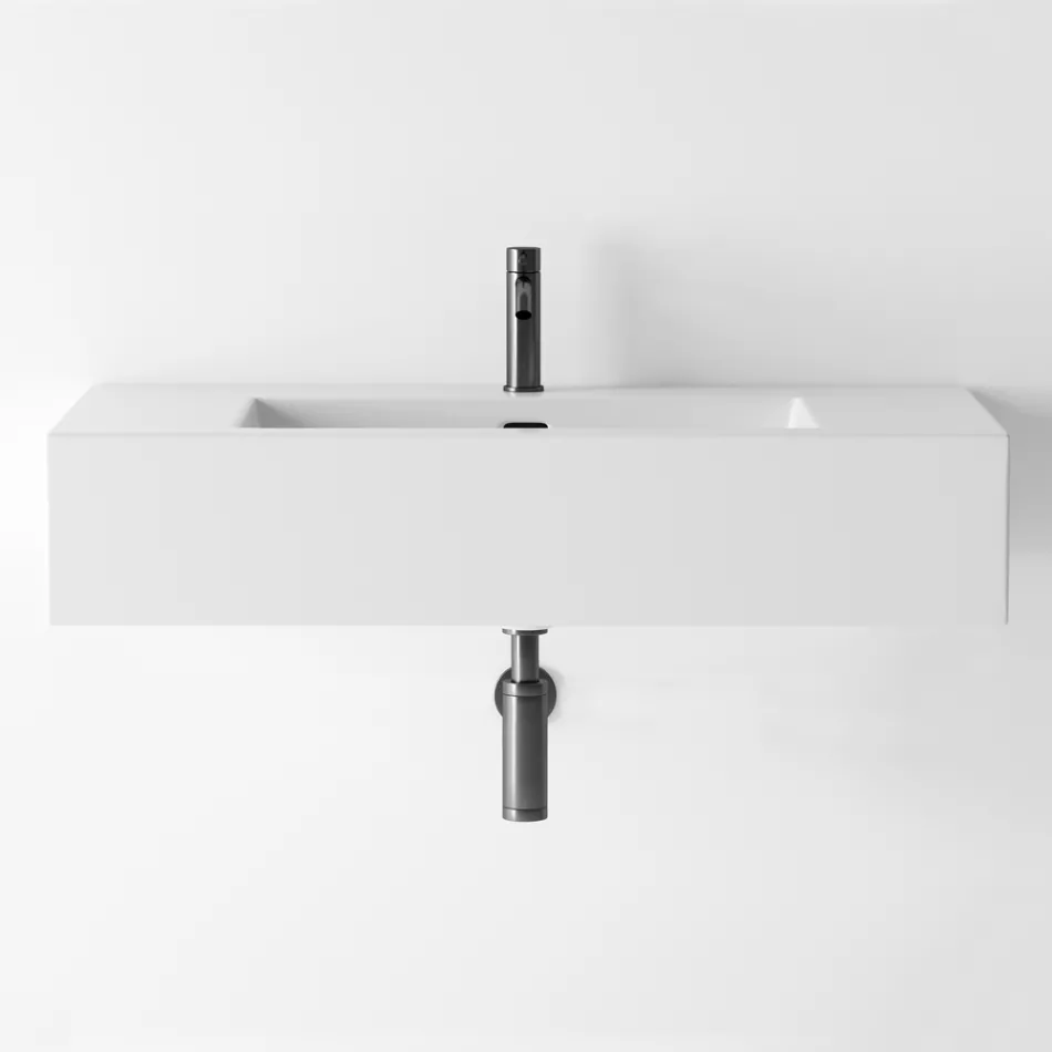 Lavabo suspendu ou à poser en céramique colorée Made in Italy - Quadro Viadurini