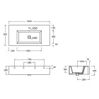 Lavabo suspendu ou à poser en céramique colorée Made in Italy - Quadro Viadurini