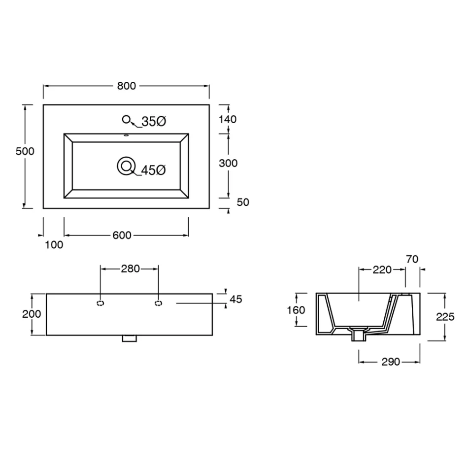 Lavabo suspendu ou à poser en céramique colorée Made in Italy - Quadro Viadurini