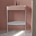 Lavabo en céramique avec structure sur pied avec étagère Made in Italy - Graffa