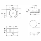 Lavabo sur pied en céramique noire / suspension fabriqué en Italie Tor Viadurini
