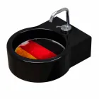 Lavabo sur pied en céramique noire / suspension fabriqué en Italie Tor Viadurini