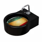 Lavabo sur pied en céramique noire / suspension fabriqué en Italie Tor Viadurini