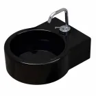 Lavabo sur pied en céramique noire / suspension fabriqué en Italie Tor Viadurini