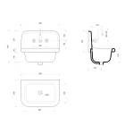 Lavabo en céramique rectangulaire mural avec structure suspendu vintage Jim Viadurini