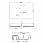 Lavabo en céramique suspendu de conception moderne Soleil 80x45 cm, fabriqué en Italie Viadurini