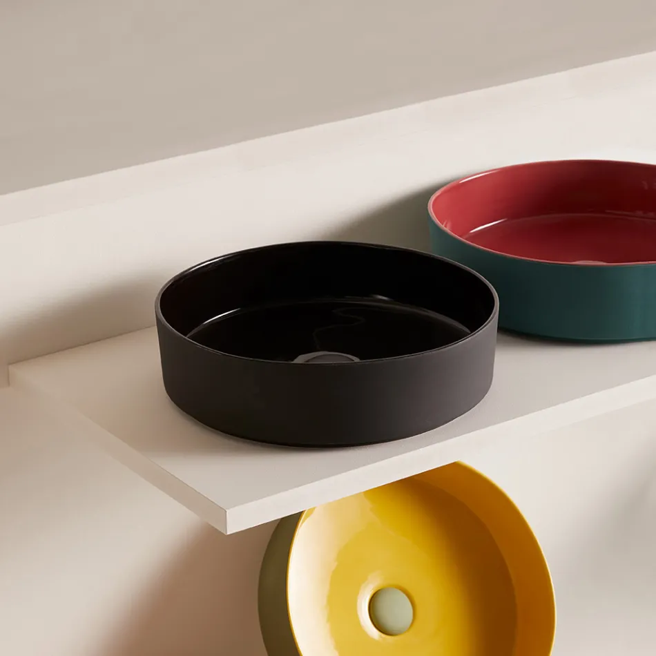 Lavabo en grès cérame de différentes finitions Made in Italy - Enveloppe Viadurini