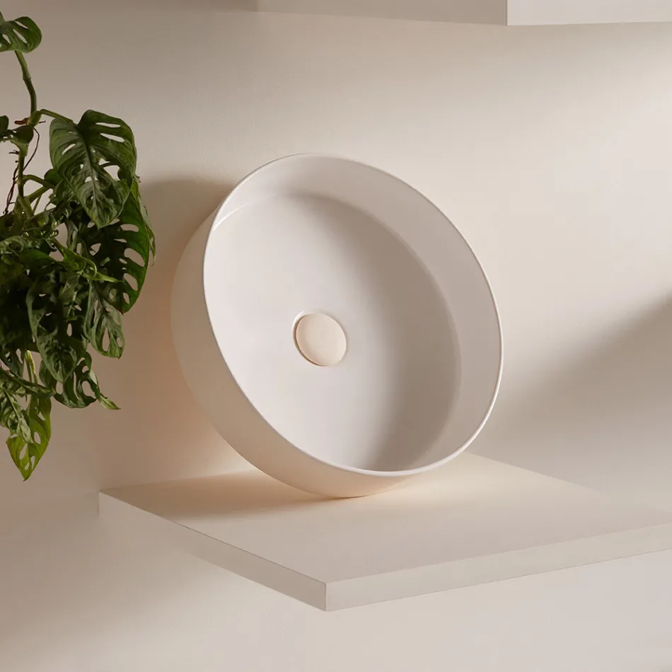 Lavabo en grès cérame de différentes finitions Made in Italy - Enveloppe Viadurini