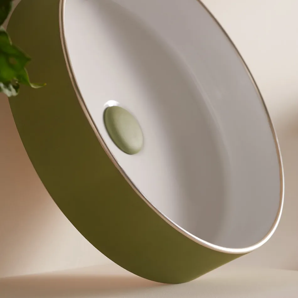 Lavabo en grès cérame de différentes finitions Made in Italy - Enveloppe Viadurini