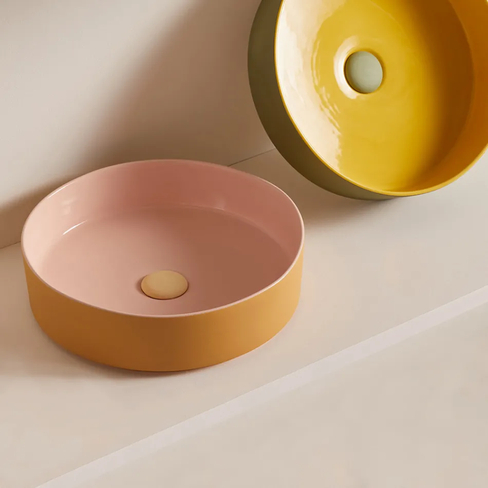 Lavabo en grès cérame de différentes finitions Made in Italy - Enveloppe Viadurini