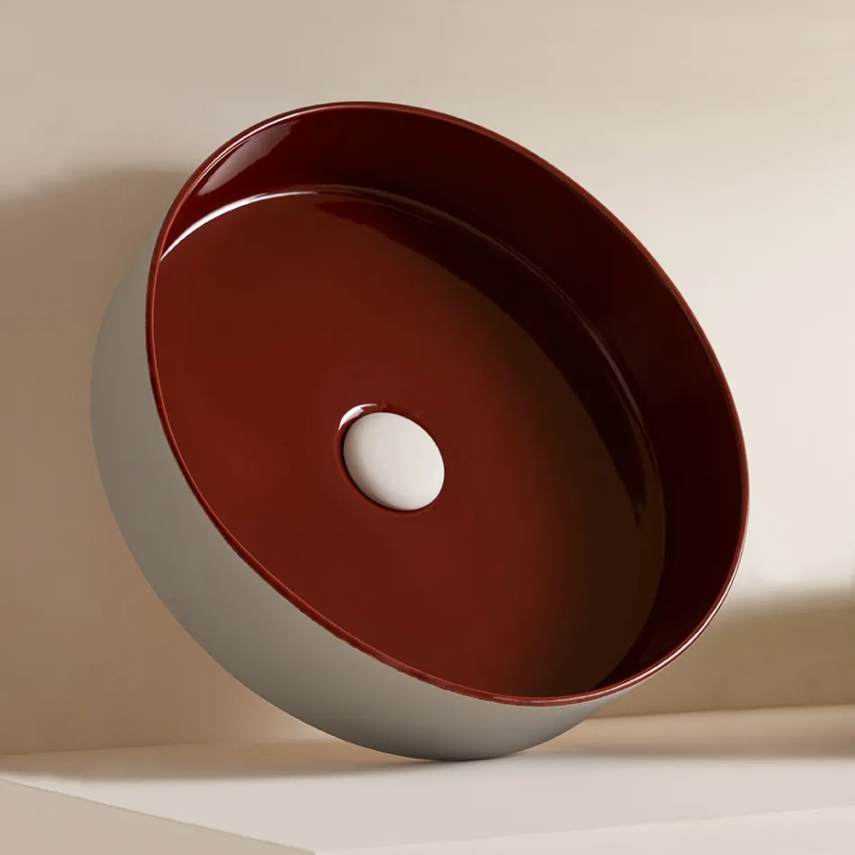 Lavabo en grès cérame de différentes finitions Made in Italy - Enveloppe Viadurini