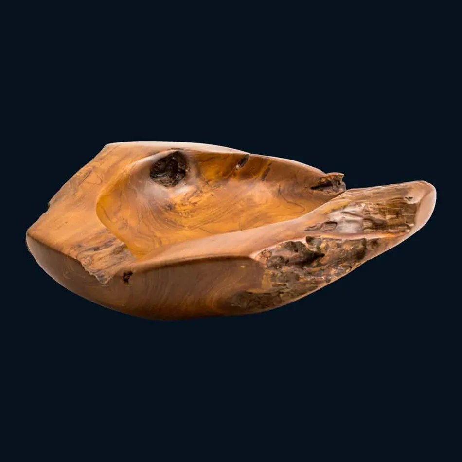 Lavabo en bois de teck Nemo fait à la main de comptoir Viadurini