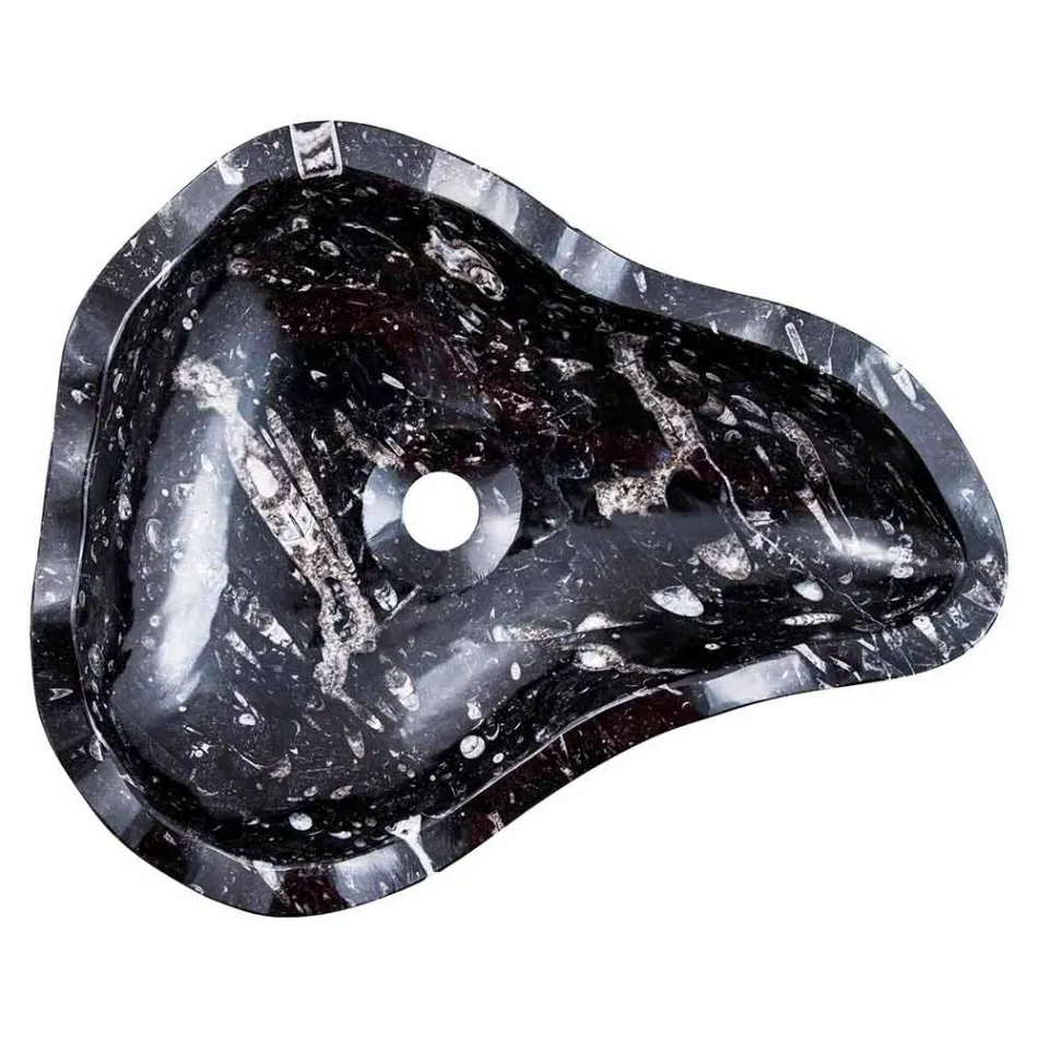 Lavabo en marbre avec des fossiles de soutien modernes - Burgeo Viadurini