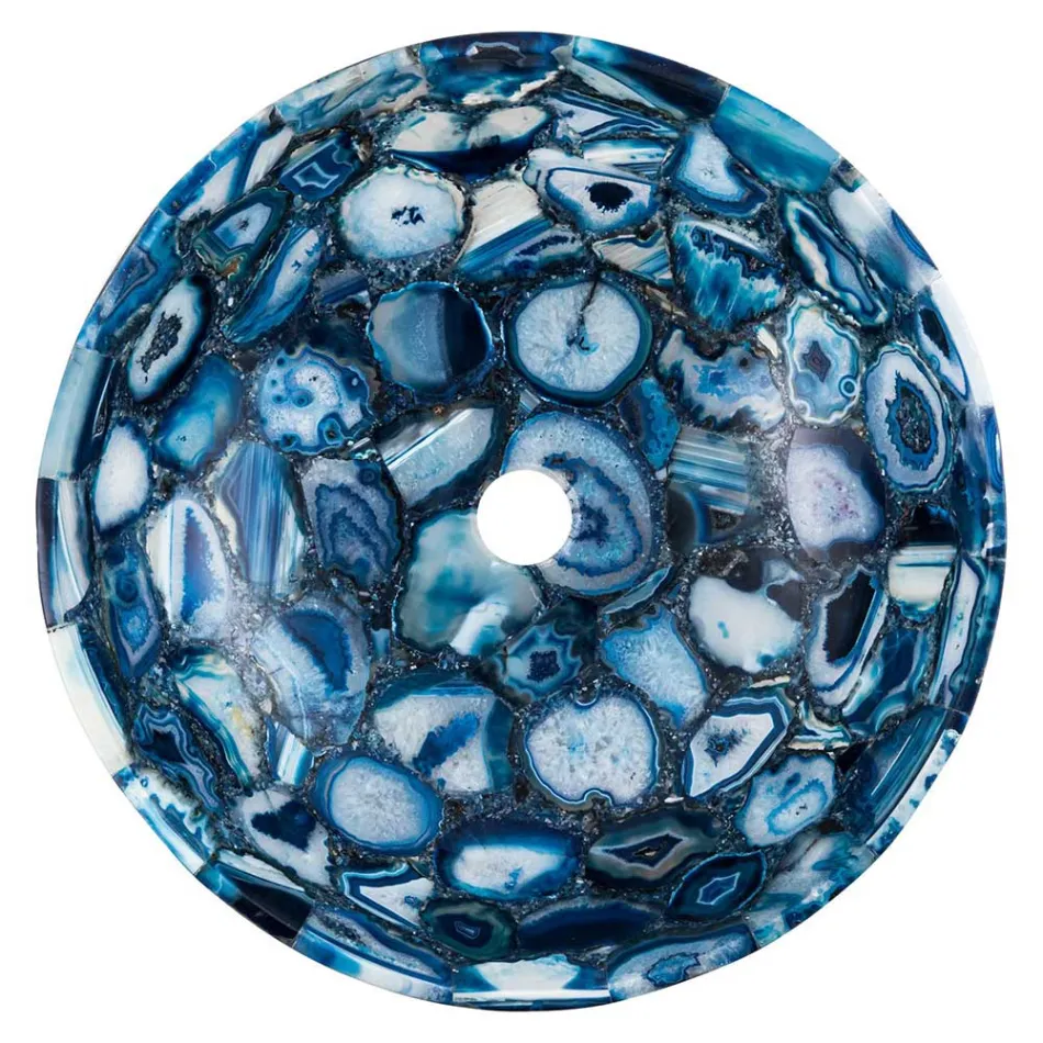 Vasque à poser Sasha en pierre d'agate, pièce unique faite à la main Viadurini