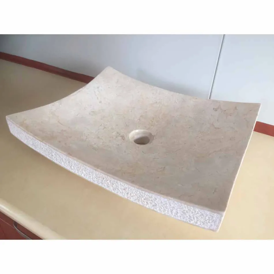 Lavabo en pierre naturelle de Love design blanc, pièce unique Viadurini