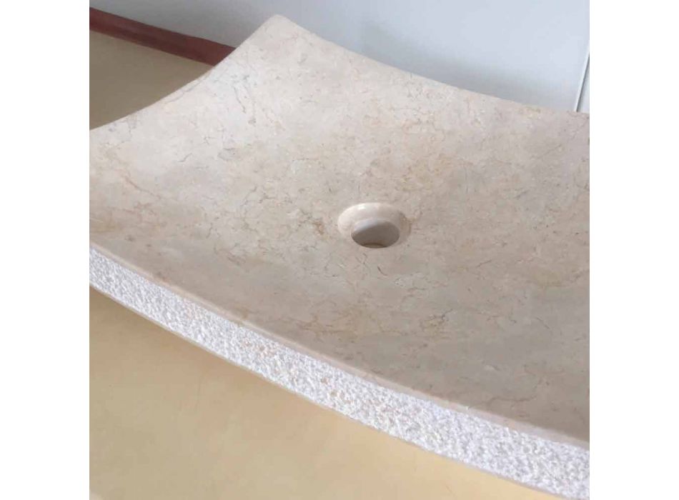 Lavabo en pierre naturelle de Love design blanc, pièce unique Viadurini