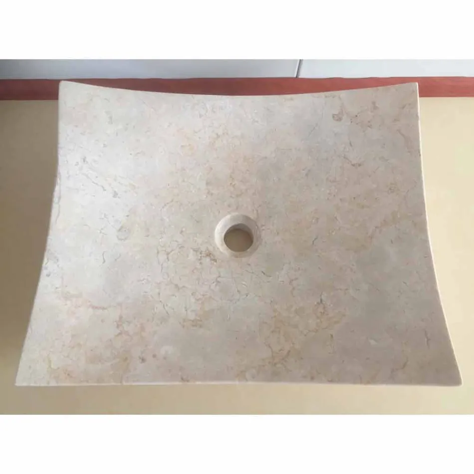 Lavabo en pierre naturelle de Love design blanc, pièce unique Viadurini