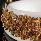 Lavabo en porcelaine avec pétales appliqués à la main Made in Italy - Amarone Viadurini