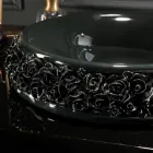 Lavabo en porcelaine avec pétales appliqués à la main Made in Italy - Amarone Viadurini
