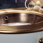 Évier à encastrer en Fire Clay avec bande en différentes finitions Made in Italy - Erioli Viadurini