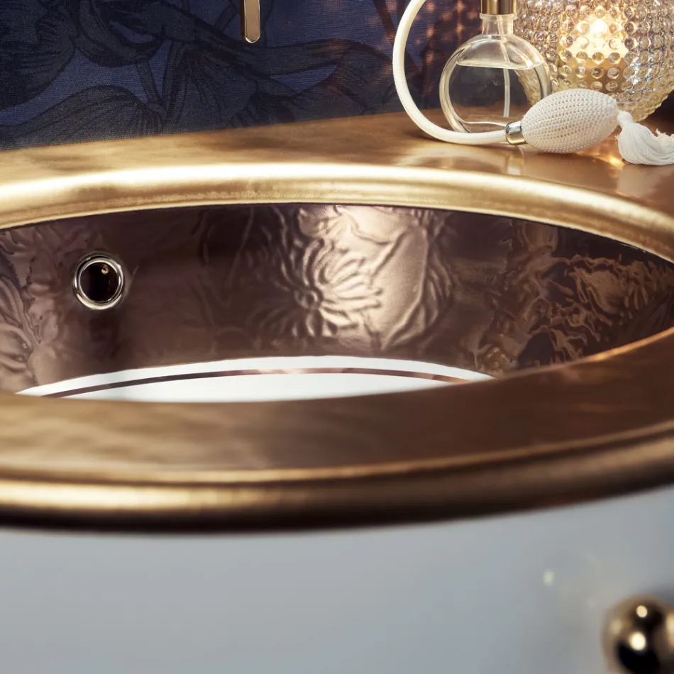 Évier à encastrer en Fire Clay avec bande en différentes finitions Made in Italy - Erioli Viadurini