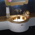 Évier à encastrer en Fire Clay avec bande en différentes finitions Made in Italy - Erioli Viadurini