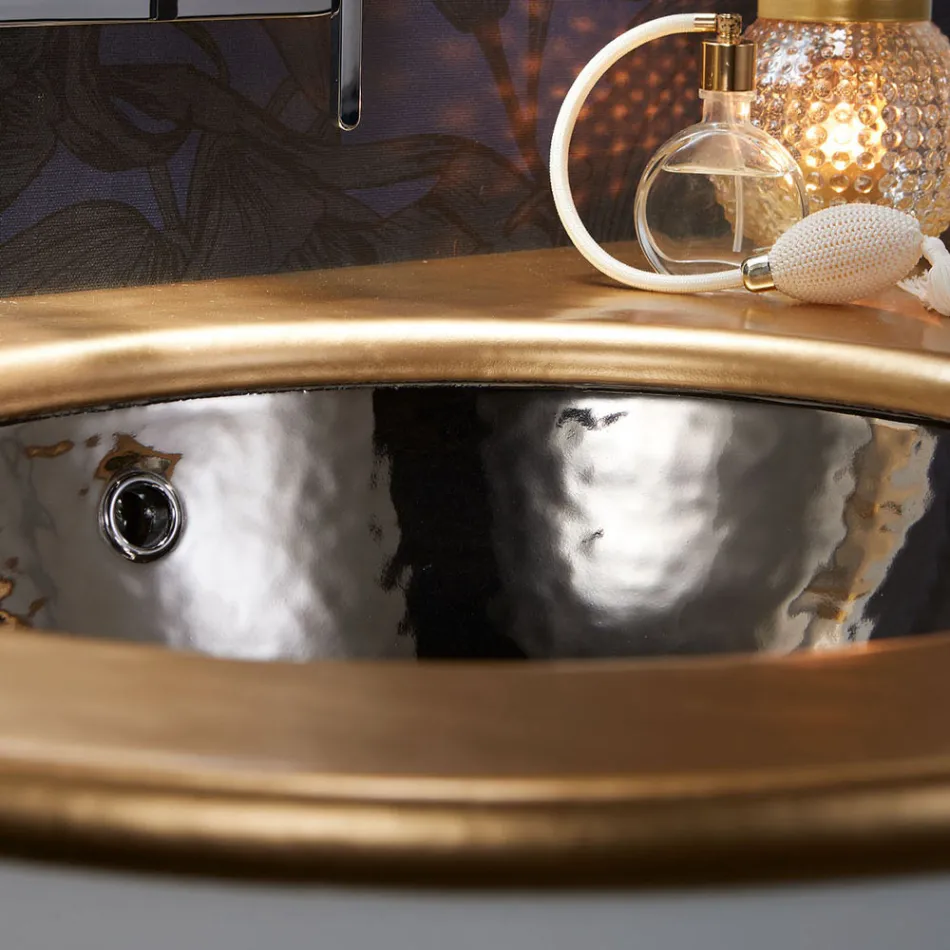 Lavabo à encastrer en Fire Clay de 3 finitions Made in Italy - Erioli Viadurini