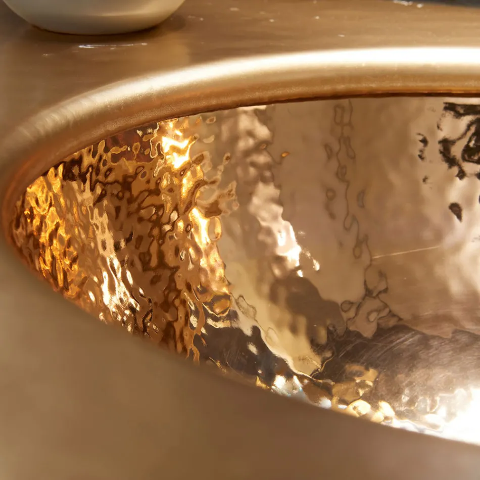 Lavabo à encastrer en Fire Clay de 3 finitions Made in Italy - Erioli Viadurini