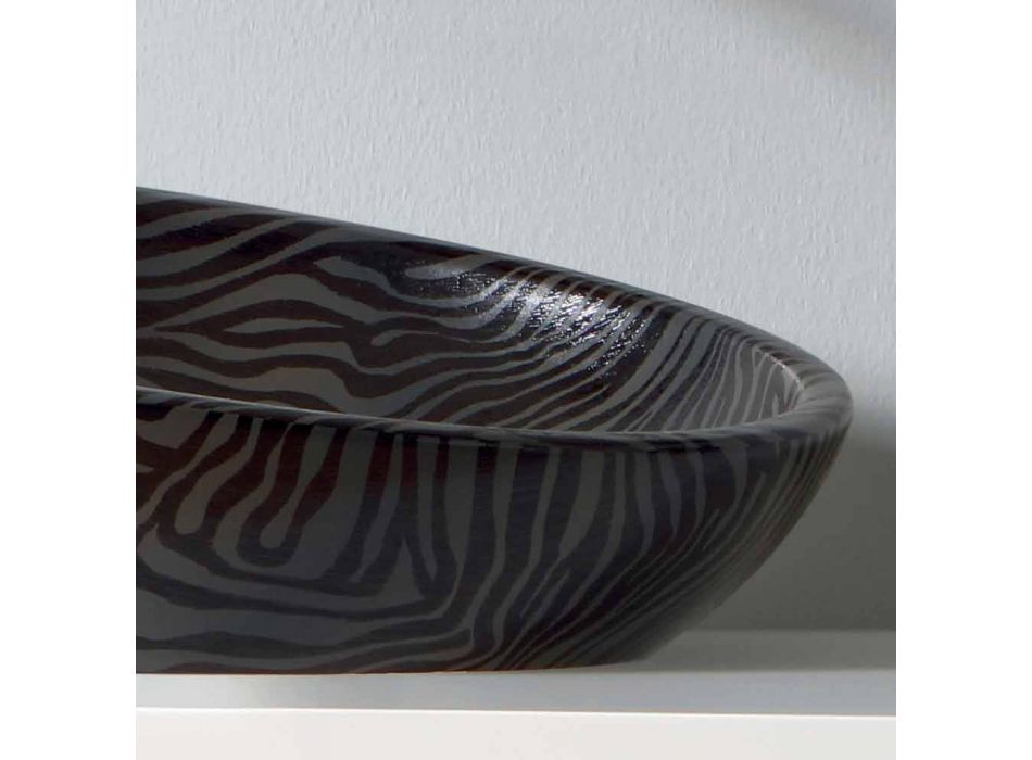 Lavabo à poser en céramique moderne avec une céramique de couleur argentée made in Italy Glossy Viadurini