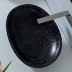 Lavabo à poser en céramique moderne avec une céramique de couleur argentée made in Italy Glossy Viadurini
