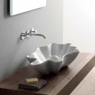 Lavabo à poser en céramique moderne blanc fabriqué en Italie Rayan Viadurini