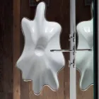 Lavabo à poser en céramique moderne blanc fabriqué en Italie Rayan Viadurini