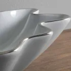 Lavabo à poser en céramique moderne blanc fabriqué en Italie Rayan Viadurini