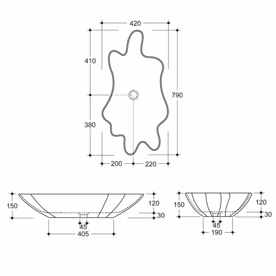 Lavabo à poser en céramique moderne blanc fabriqué en Italie Rayan Viadurini