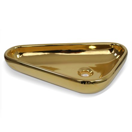 Vasque à poser moderne en céramique dorée fabriquée en Italie Sofia Viadurini