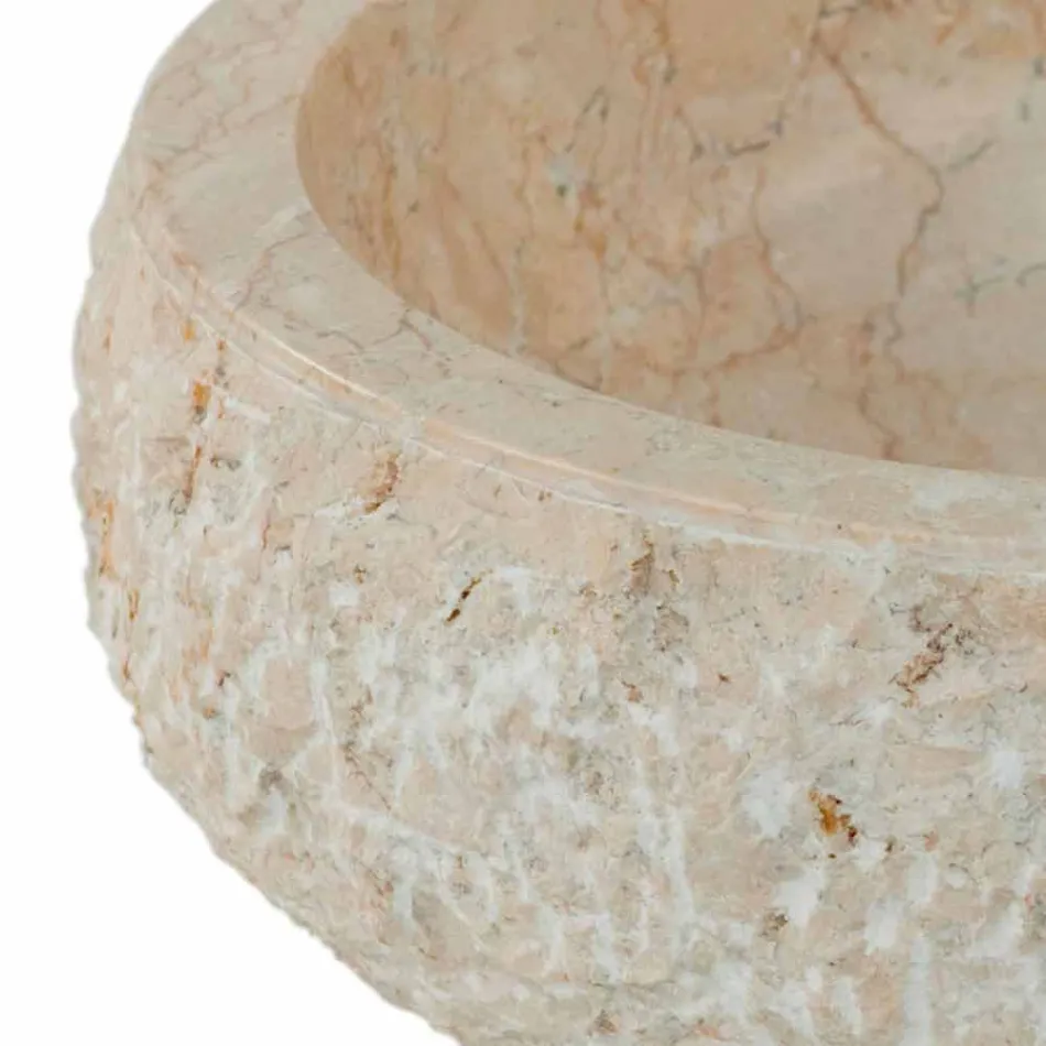 Vasque à poser moderne en pierre naturelle blanche Lola, pièce unique Viadurini