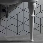 Lavabo mural moderne avec ou sans pieds, L90 cm en céramique Avise Viadurini