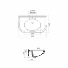 Lavabo mural moderne avec ou sans pieds, L90 cm en céramique Avise Viadurini