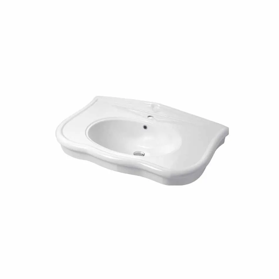 Lavabo mural moderne avec ou sans pieds, L90 cm en céramique Avise Viadurini
