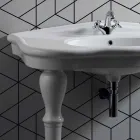 Lavabo mural moderne avec ou sans pieds, L90 cm en céramique Avise Viadurini