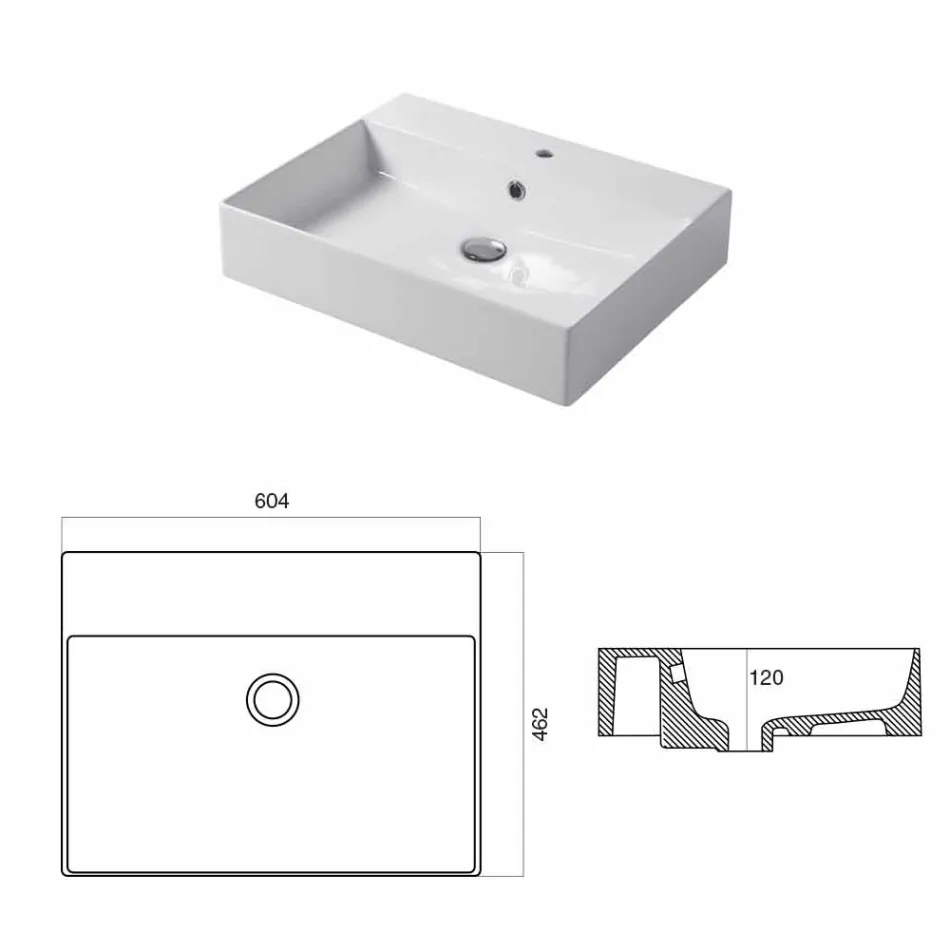 Bassin monotrou pour support ou mur en céramique Coliviata Colivi Viadurini