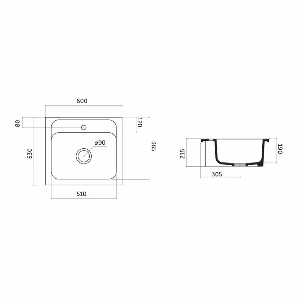 Bassin monotrou en céramique colorée pour support et capri encastré Viadurini