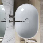 Lavabo à poser ovale en céramique de couleur brillante Made in Italy - Nelly Viadurini