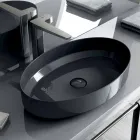 Vasque à poser en céramique ovale fabriquée en Italie, Yoel Viadurini