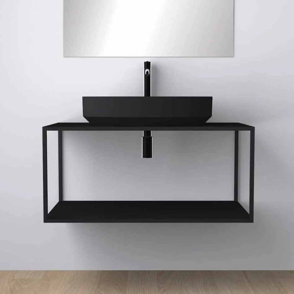 Vasque à poser en céramique ovale fabriquée en Italie, Yoel Viadurini