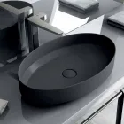 Vasque à poser en céramique ovale fabriquée en Italie, Yoel Viadurini