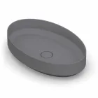 Vasque à poser en céramique ovale fabriquée en Italie, Yoel Viadurini