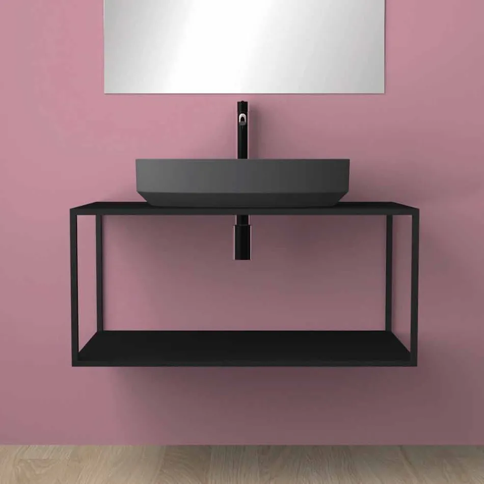 Vasque à poser en céramique ovale fabriquée en Italie, Yoel Viadurini