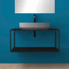 Vasque à poser en céramique ovale fabriquée en Italie, Yoel Viadurini