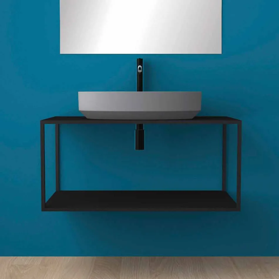 Vasque à poser en céramique ovale fabriquée en Italie, Yoel Viadurini